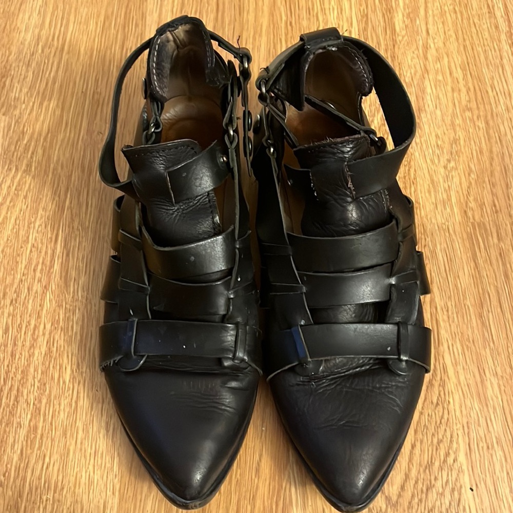 Free People gladiator pointed toe leather boots, women size 7.5